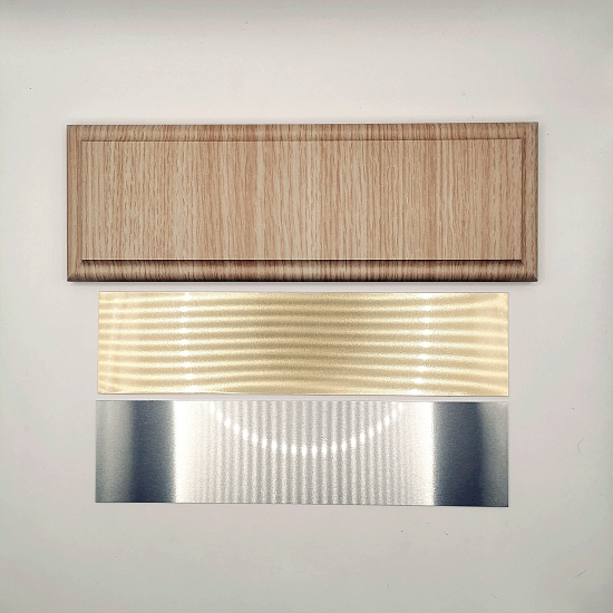 Табличка на дверь комплект (основа+алюминий 2 шт+скотч) 120х300мм (Беленый дуб) (1)